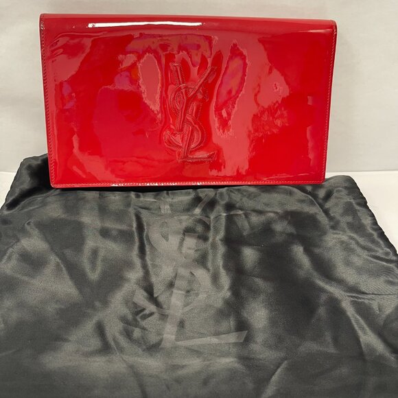 Saint Laurent YSL Belle de Jour Red Patent Leather Clutch Bag - Preowned - Picture 15 of 15